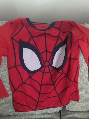 Marvel Red Spider-Man Web Face Kids Costume Shirt